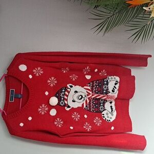 Karen Scott Ugly Christmas Acrylic Red Sweater  Size L PTP:20"-22" Length:26.5"